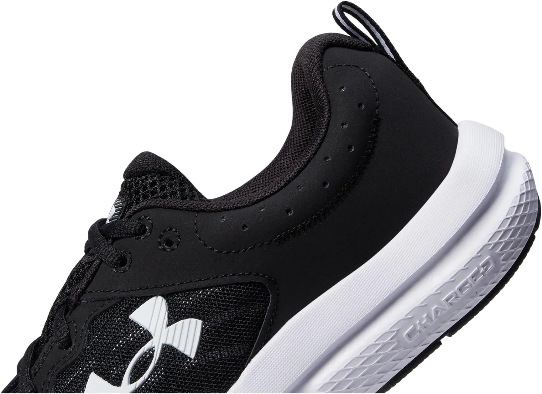 Charged Assert 10 Under Armor Sneakers, Black/Black/White