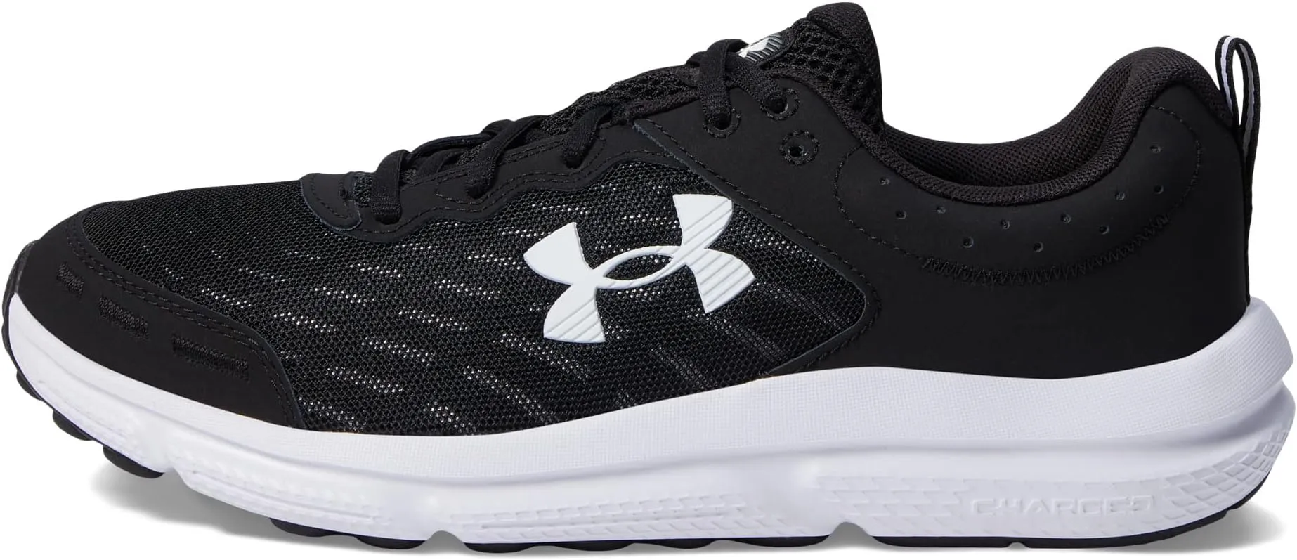 Charged Assert 10 Under Armor Sneakers, Black/Black/White