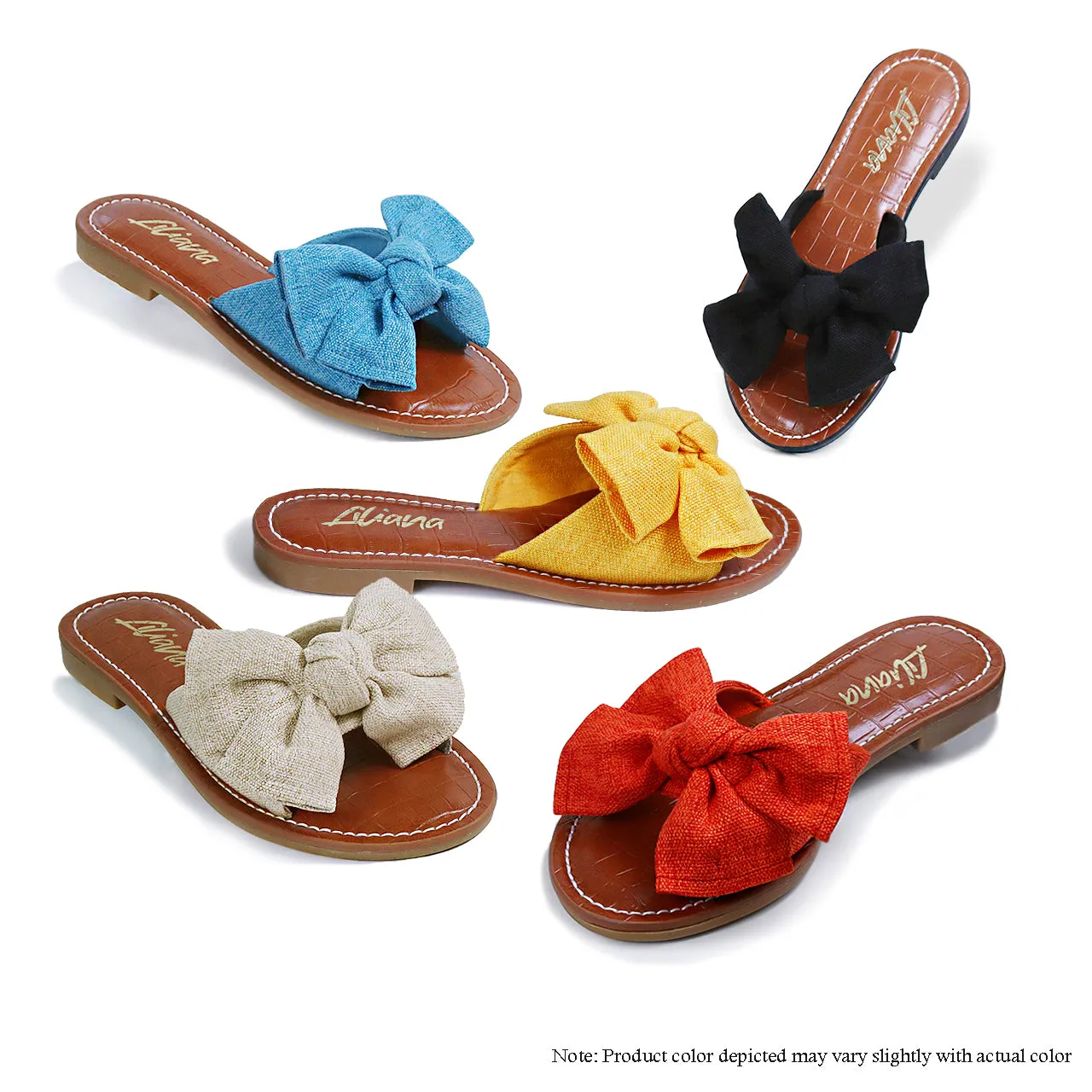 CLARISSA-1 CROC FOOTBED BOW SANDAL - BLACK