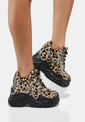 Leopard Patent Space Candy Platform Sneakers
