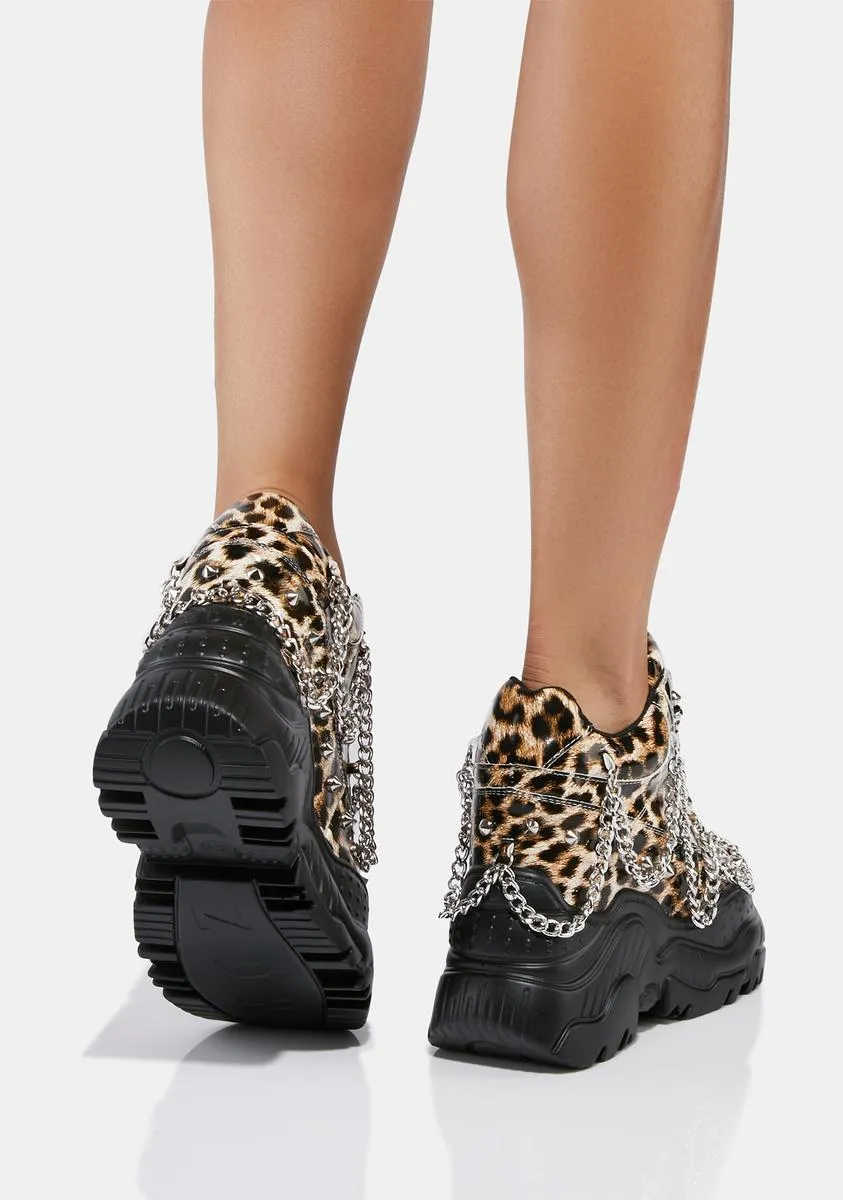 Leopard Patent Space Candy Platform Sneakers